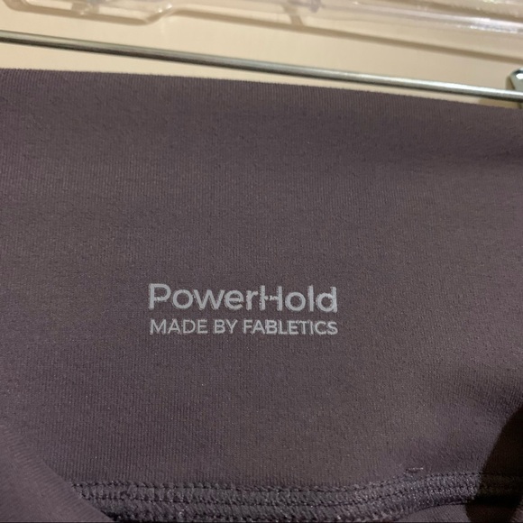 Fabletics Powerhold High Waisted Mesh Block Striped Gray Pink Leggings. - Picture 3 of 11